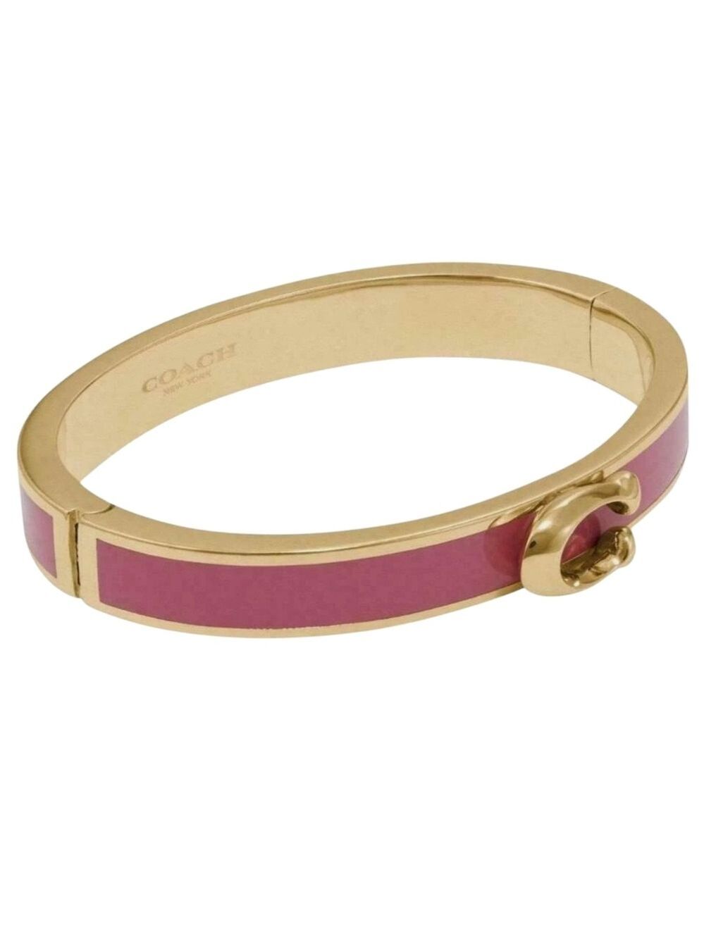 Coach Hinged Bangle Bracelet Rose Gold Silver Gold - Picture 4 of 7